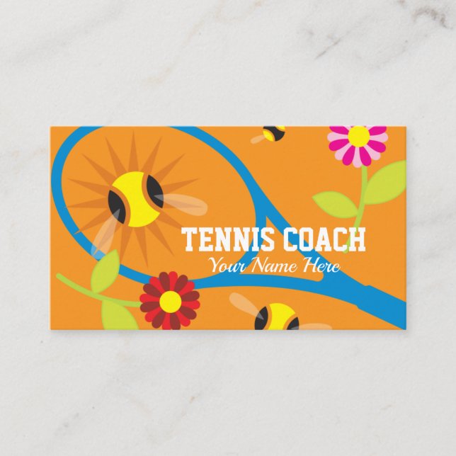 Vorlage für benutzerdefinierte Tennis-Coach-Visite Visitenkarte (Vorderseite)