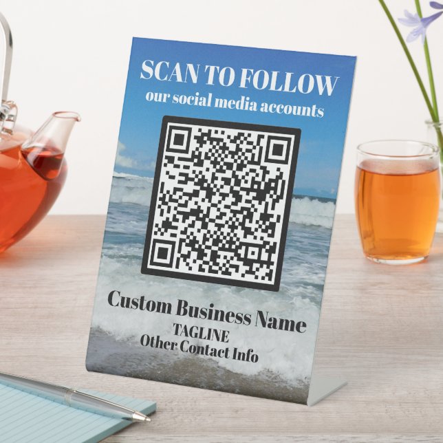 Vorlage für benutzerdefinierten QR-Code für sozial Sockelschild (In Situ)