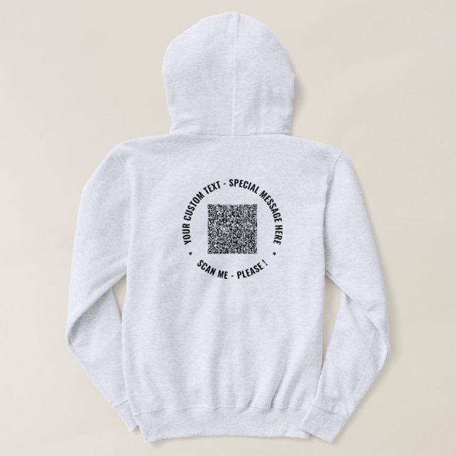 Vorlage für benutzerdefinierten QR-Code und Geschä Hoodie (Design Rückseite)