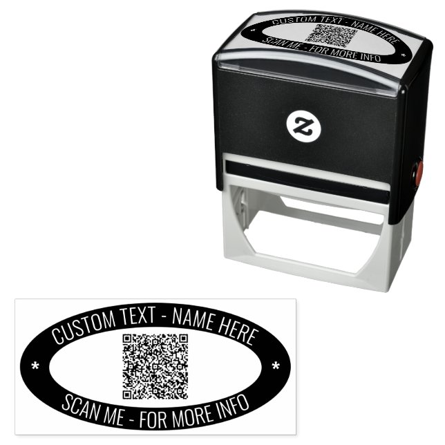 Vorlage für benutzerdefinierten QR-Code und Oval-B Permastempel (Beispiel)