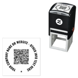 Vorlage für benutzerdefinierten QR-Code und runde Permastempel