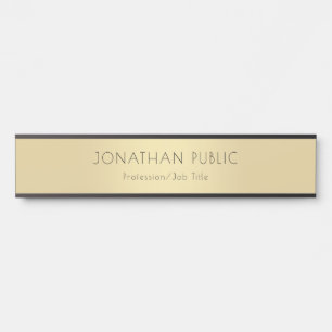Vorlage für berufliche Schwarz-Gold-Glamour Türschild