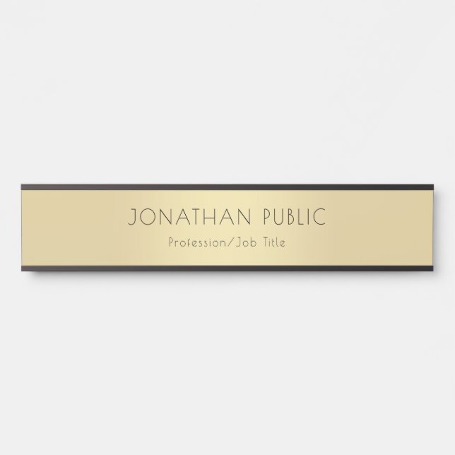 Vorlage für berufliche Schwarz-Gold-Glamour Türschild (Vorderseite )
