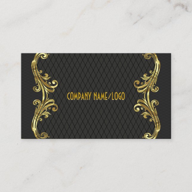 Vorlage für Black & Gold Wirbel Business Card Visitenkarte (Vorderseite)