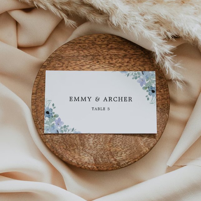 Vorlage für Blue Wedding-Platzkarten (Blue Wedding Place Cards Template)