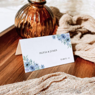 Vorlage für Blue Wedding-Platzkarten