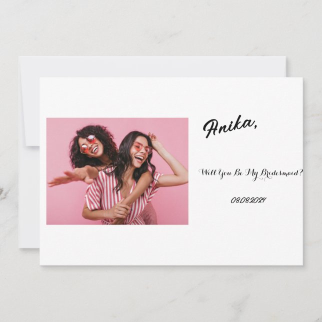 VORLAGE FÜR BRIDESMAID CUSTOM-KARTENVORLAGE (Vorderseite)