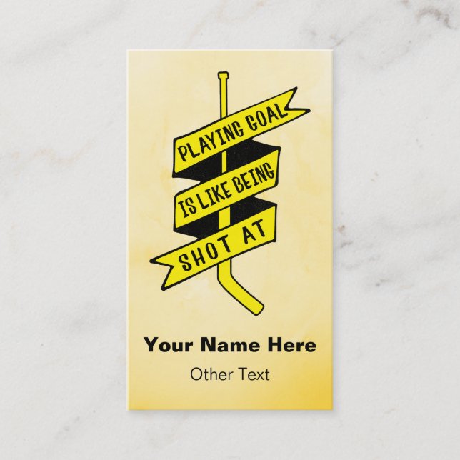 Vorlage für Business Cards für Eishockey-Goalie Visitenkarte (Vorderseite)