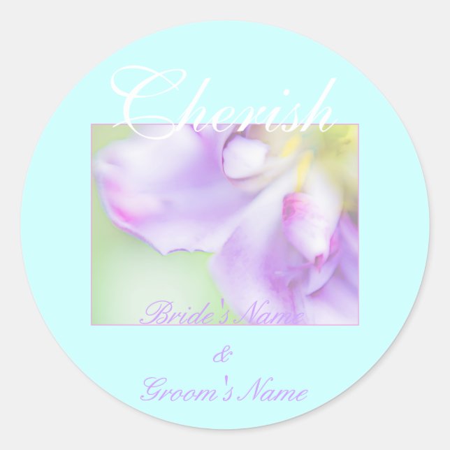 Vorlage für Cherish-Umschlag Aufkleber-Sticker Runder Aufkleber (Vorderseite)