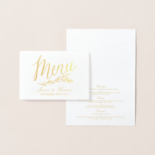 Vorlage für Chic Gold Foil & White Wedding Menü-Ka