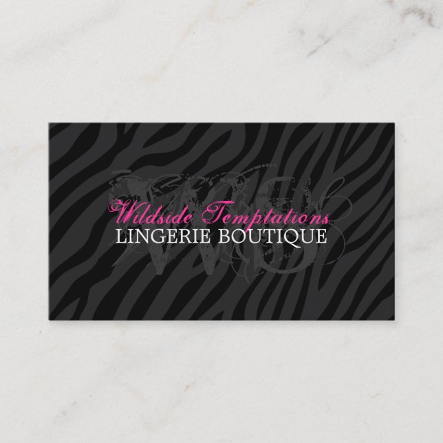 Vorlage für Chic Zebra Print Business Card Visitenkarte (Vorderseite)