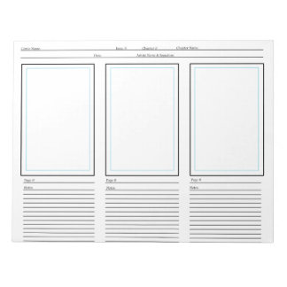 Vorlage für Comicen Notizblock