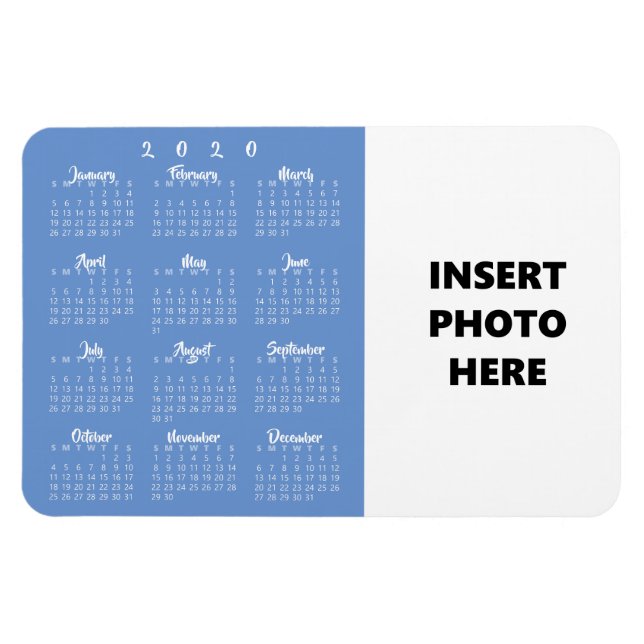 Vorlage für das benutzerdefinierte Foto 2020-Kalen Magnet (Horizontal)