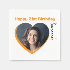 Vorlage für das benutzerdefinierte Foto 21. Happy  Serviette