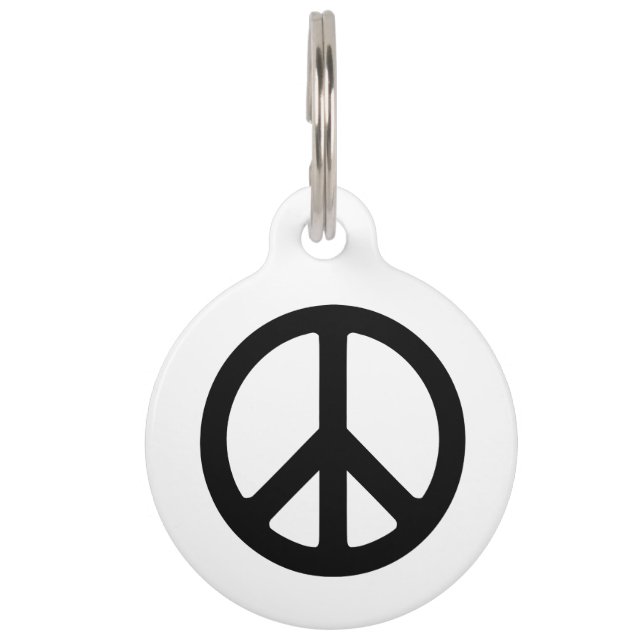 Vorlage für das Black Peace Symbol Tiernamensmarke (Vorderseite)