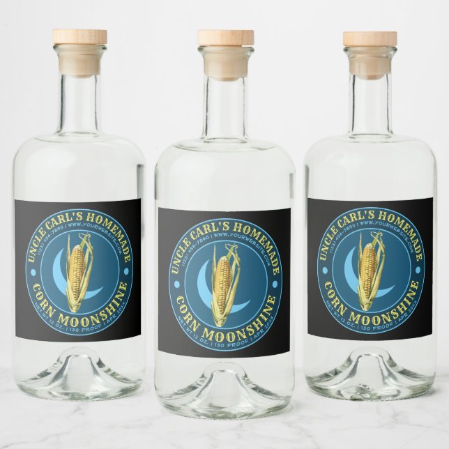 Vorlage für das Crescent Moon Moonshine-Label Alkoholflaschenetikett (Flaschen)