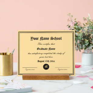Vorlage für das Diplom eines Elegant-High-School-D Acrylschild