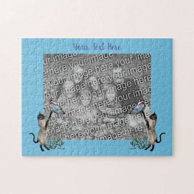 Vorlage für das Foto von Siamkatzen-Schmetterlinge (Horizontal)