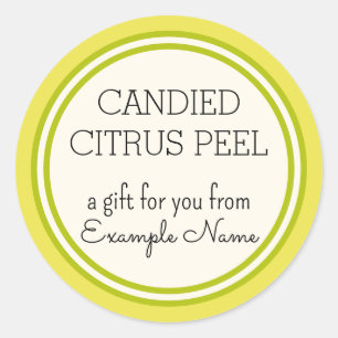 Vorlage für das Geschenketikett von Citrus Peel Runder Aufkleber