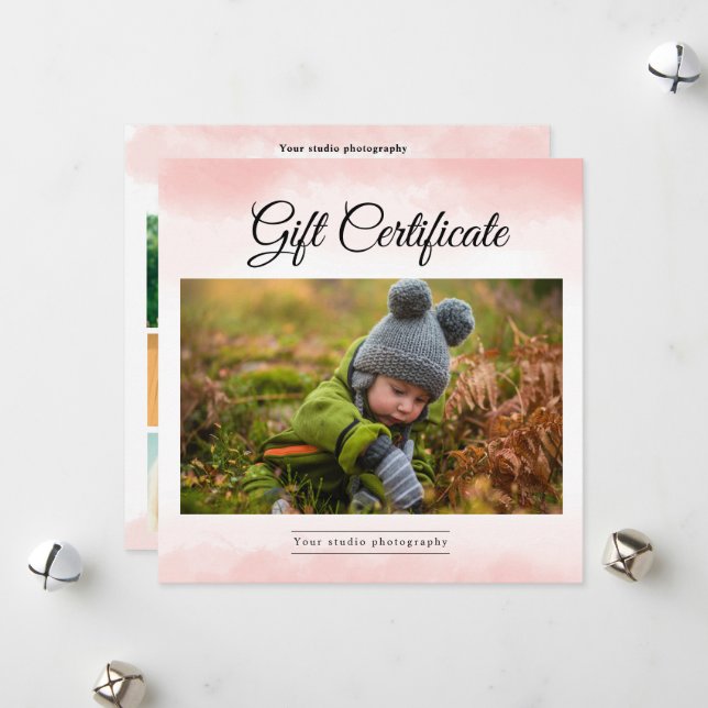 Vorlage für das Geschenkgutachten für Fotografen (Vorderseite/Rückseite Beispiel)