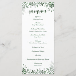 Vorlage für das Greenery Wedding Programm