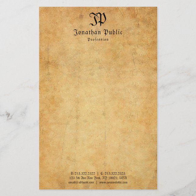 Vorlage für das Handschreiben von Monogrammen - Vi Briefpapier (Vorderseite)