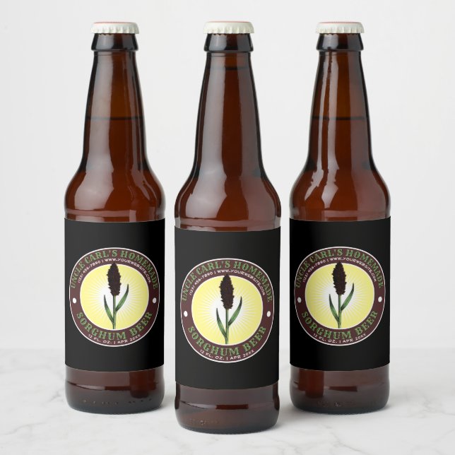 Vorlage für das hausgemachte Sorghum-Beautylabel Bierflaschenetikett (Flaschen)