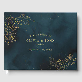 Vorlage für das Hochzeitsgeschenk für Navy Gold Gästebuch