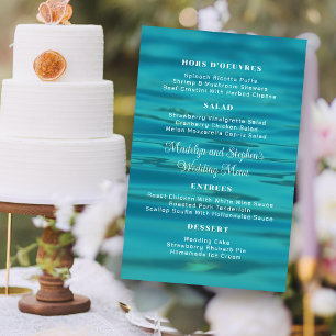 Vorlage für das Hochzeitsmenü des Wassers