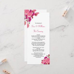Vorlage für das Hochzeitsprogramm