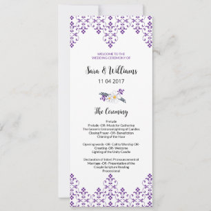 Vorlage für das Hochzeitsprogramm