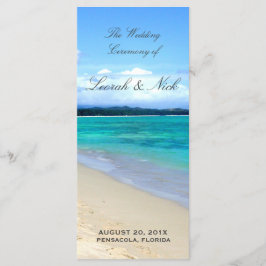 Vorlage für das Hochzeitsprogramm für Beach