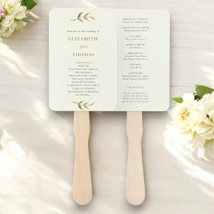 Vorlage für das Hochzeitsprogramm für Elfenbein un Fächer