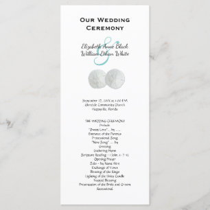 Vorlage für das Hochzeitsprogramm Sand Dollars Bea
