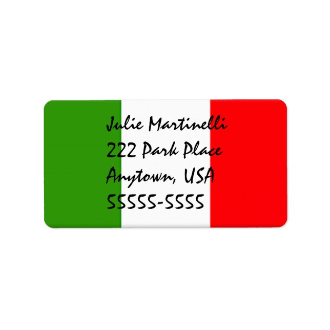Vorlage für das klassische italienische Adressetik Adressaufkleber (Vorne)