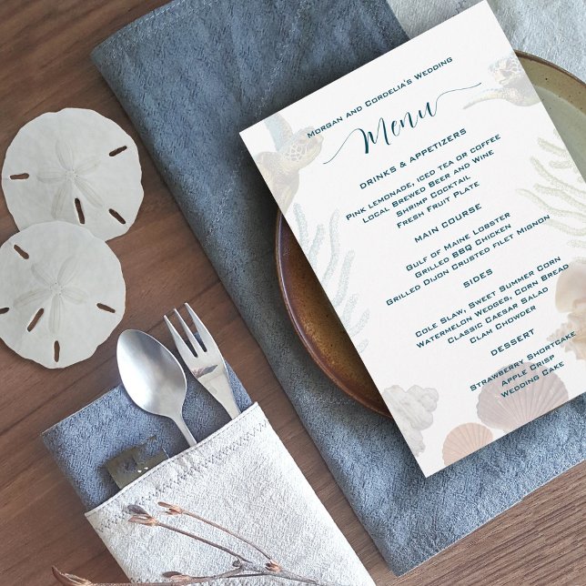 Vorlage für das Live Seas Flat Wedding Menu (Von Creator hochgeladen)
