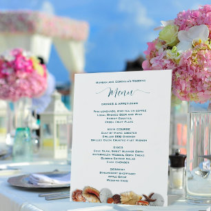 Vorlage für das Live Seas Seashell Wedding Menu Sockelschild