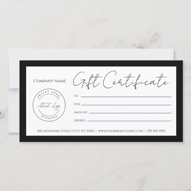 Vorlage für das Logo-Geschenkgutachten hinzufügen  (Vorderseite)
