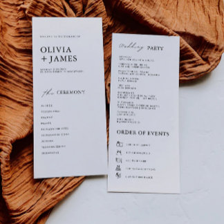 Vorlage für das Minimalistische Hochzeitsprogramm