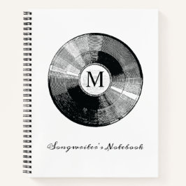 Vorlage für das Notebook-Monogramm des Songwriters Notizbuch