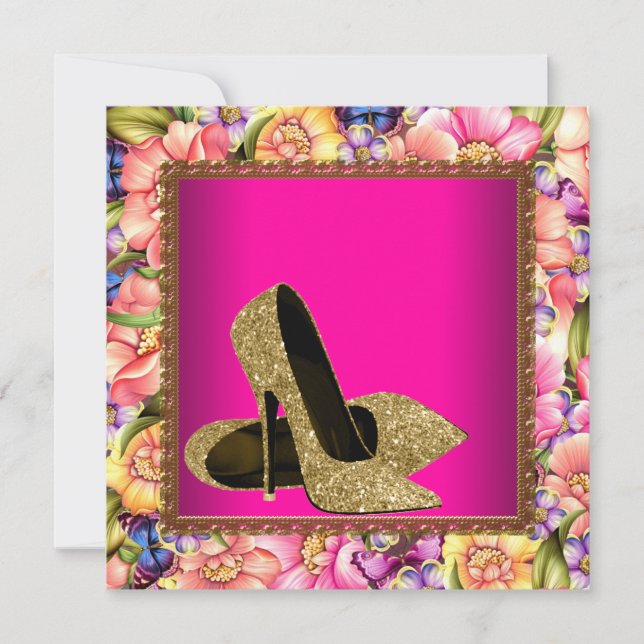 Vorlage für das Party "Hot Pink Gold Glitzer High  (Vorderseite)