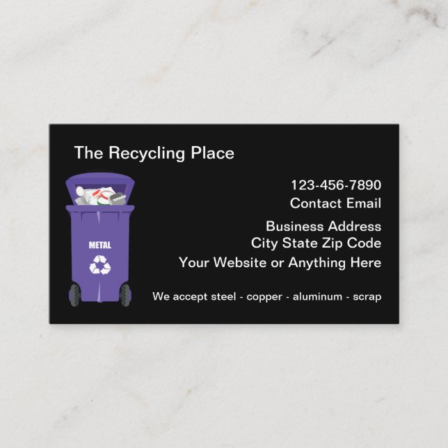 Vorlage für das Recycling von Visitenkarten Visitenkarte (Vorderseite)