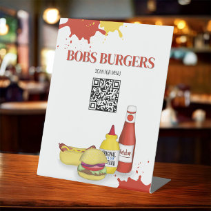 Vorlage für das Restaurant-Menü QR Sockelschild