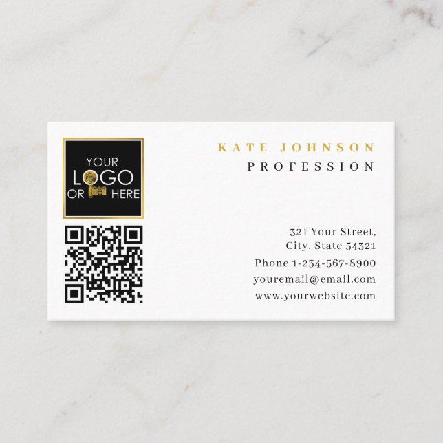 Vorlage für das schlichte White Gold-Logo Visitenkarte (Vorderseite)