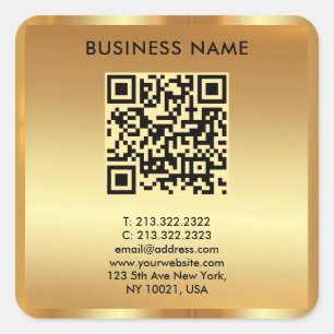 Vorlage für den benutzerdefinierten Logo Text Gold Quadratischer Aufkleber