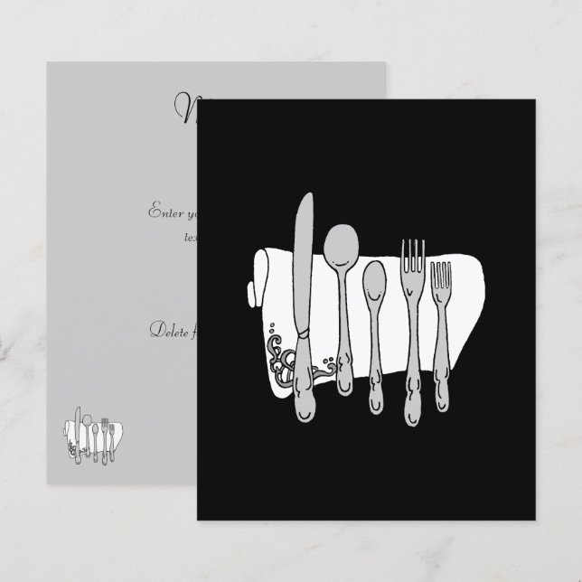 Vorlage für den benutzerdefinierten Silverware-Fly (Vorne/Hinten)
