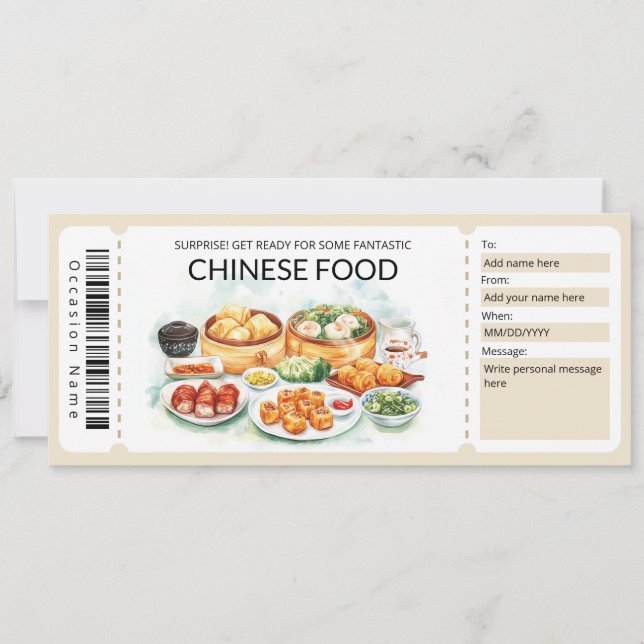 Vorlage für den bestellbaren chinesischen Gutschei (Vorderseite)