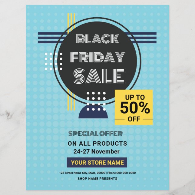 Vorlage für den Black Friday Sale-Flyer (Vorderseite)