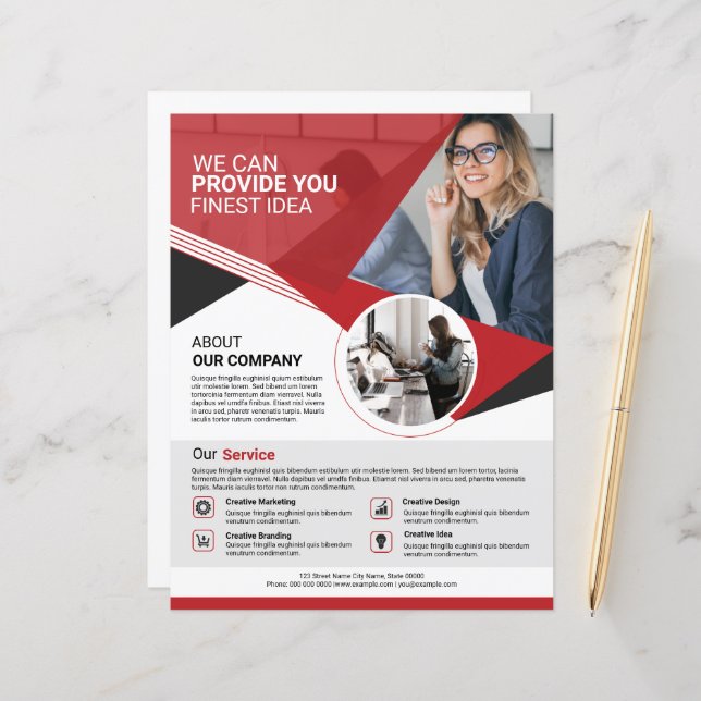 Vorlage für den Business Flyer (Vorderseite/Rückseite Beispiel)