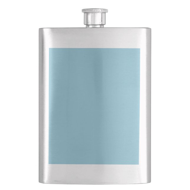 Vorlage für den farbigen Trend Dusty Blue Light Po Flachmann (Vorderseite)